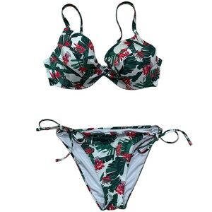 Victoria's Secret Tropical Print Bikini Set 36D Top | L Bottom
